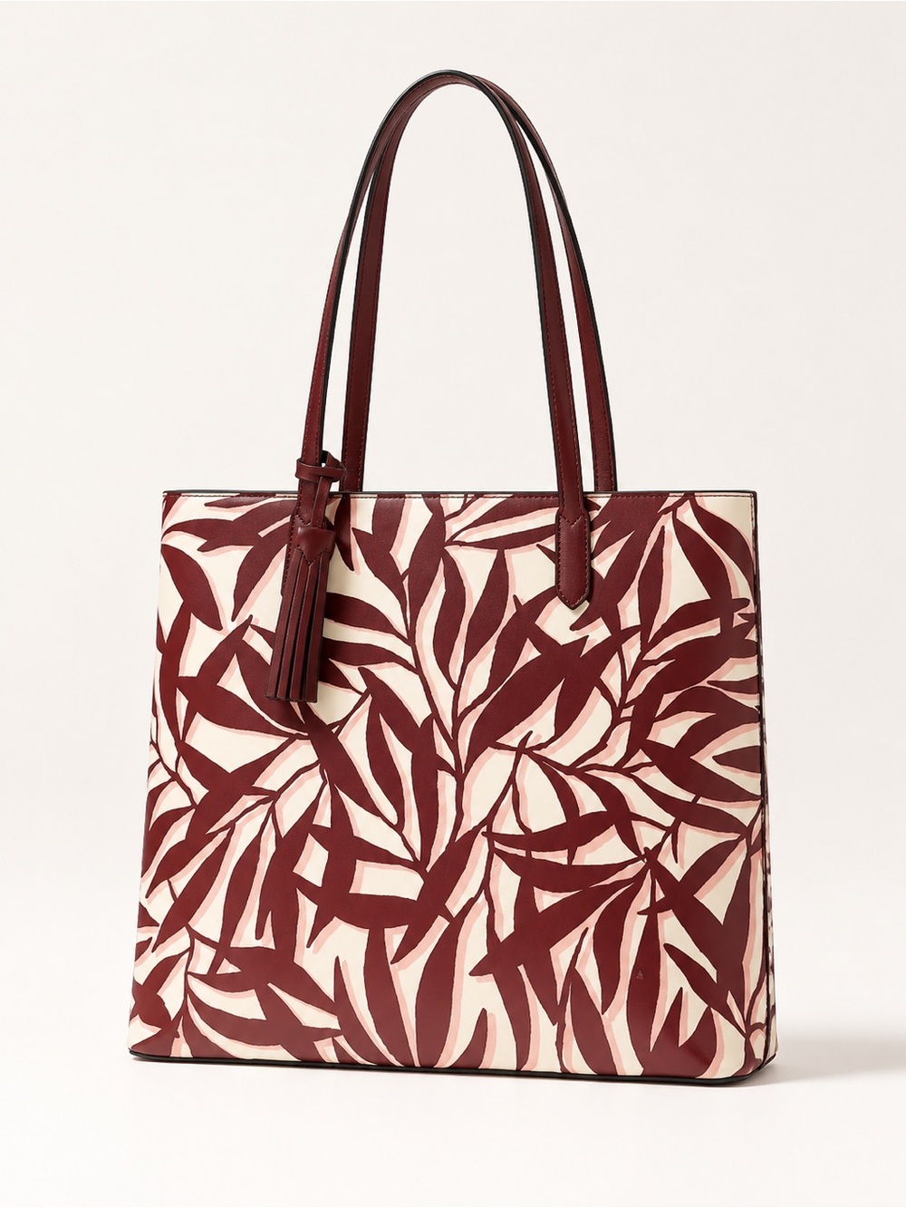 Jana Tote Bag in dark Merlot foliage print by Kate spade